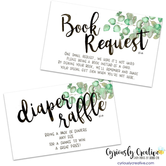 Book Request & Diaper Raffle Cards